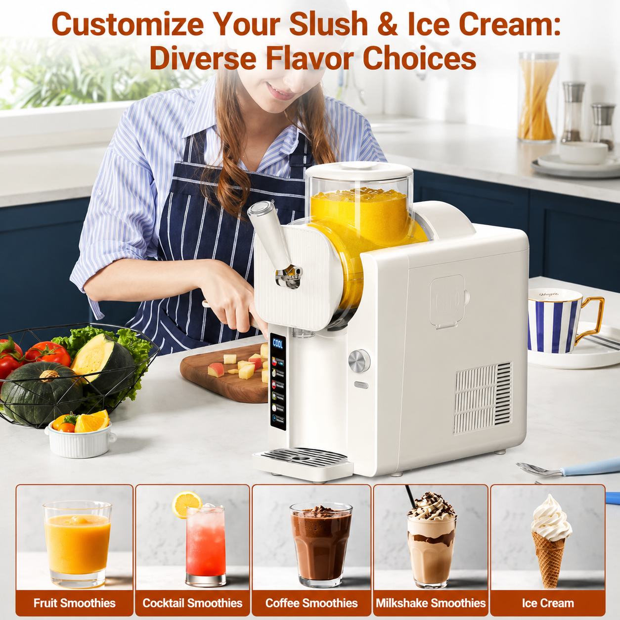 Versatile Frozen Treat Maker | 2-in-1 Ice Cream & Slush Machine for Quick Desserts